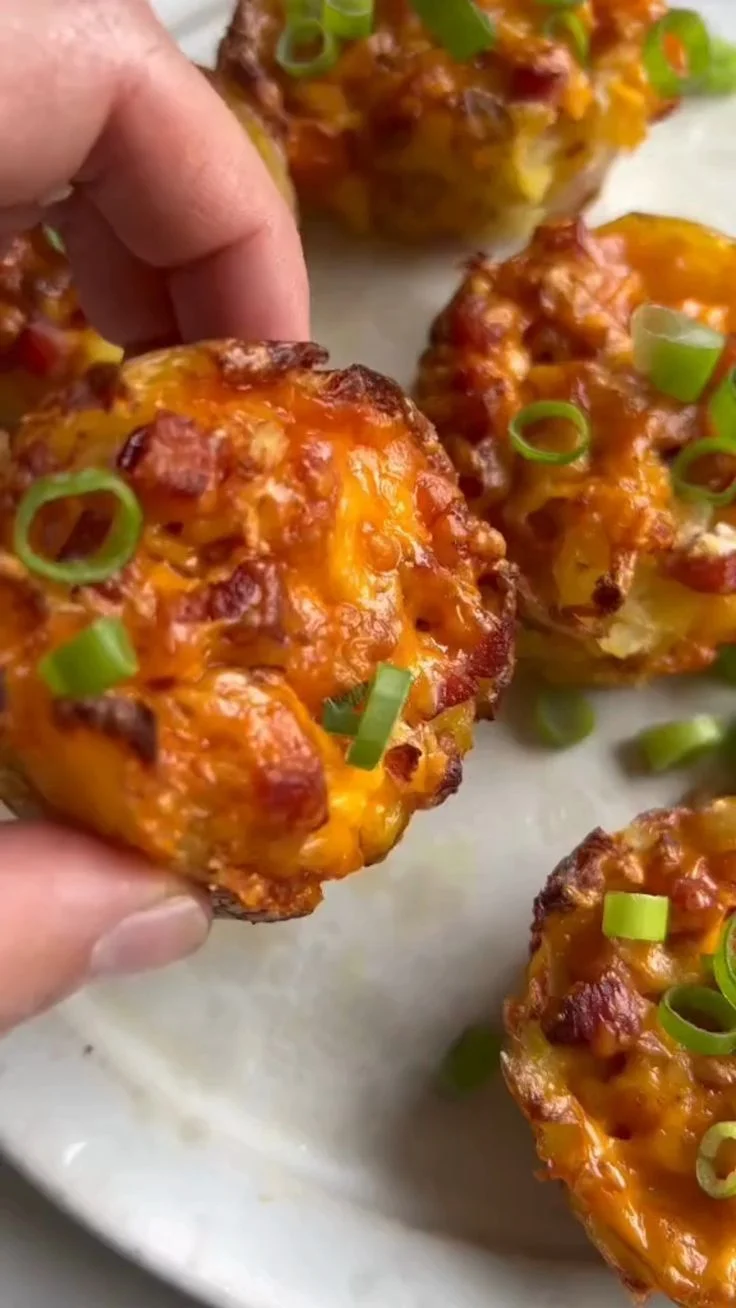 Cheesy Smashed Baked Potato Muffins
