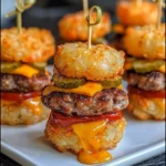 tiny cheeseburger tater tot bites